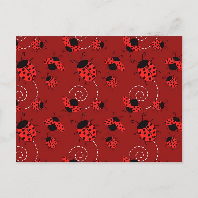 All Over Ladybug Design Vykort (Framsida)