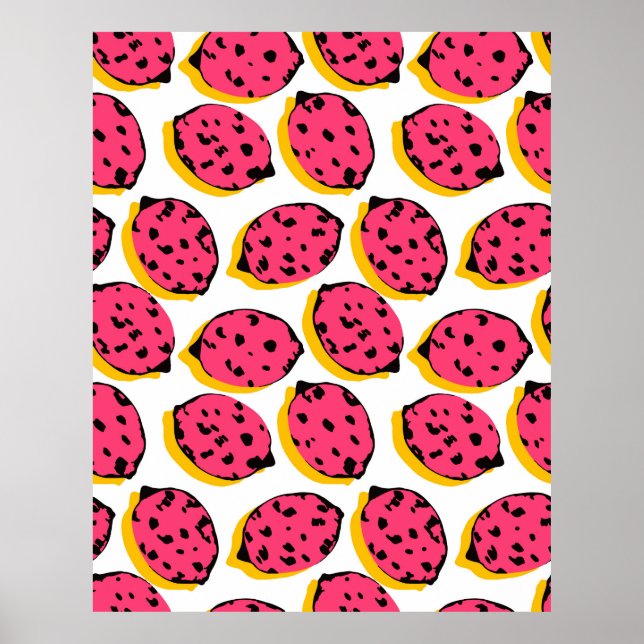 all over lemon pattern vintageabstract, art, backg poster (Framsidan)