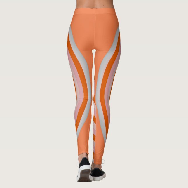 All over Print Leggings med cirkulär design (Baksida)