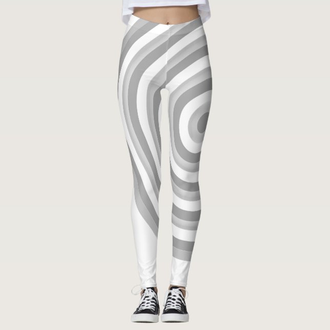 All over Print Leggings med cirkulär design (Framsida)
