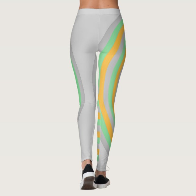 All over Print Leggings med cirkulär design (Baksida)