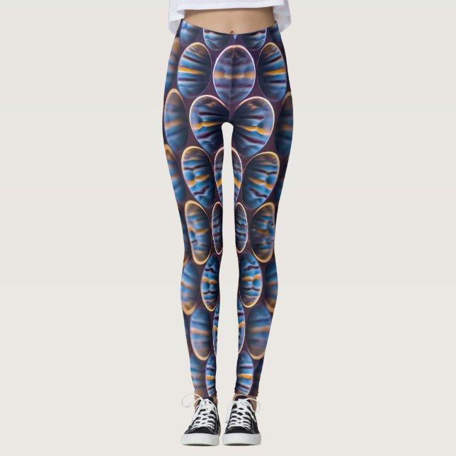 All over Print Leggings with Abstrakt Honeycomb (Framsida)