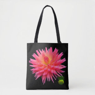 All över - röd rosa Dahlia för tryck & knopptot Tygkasse