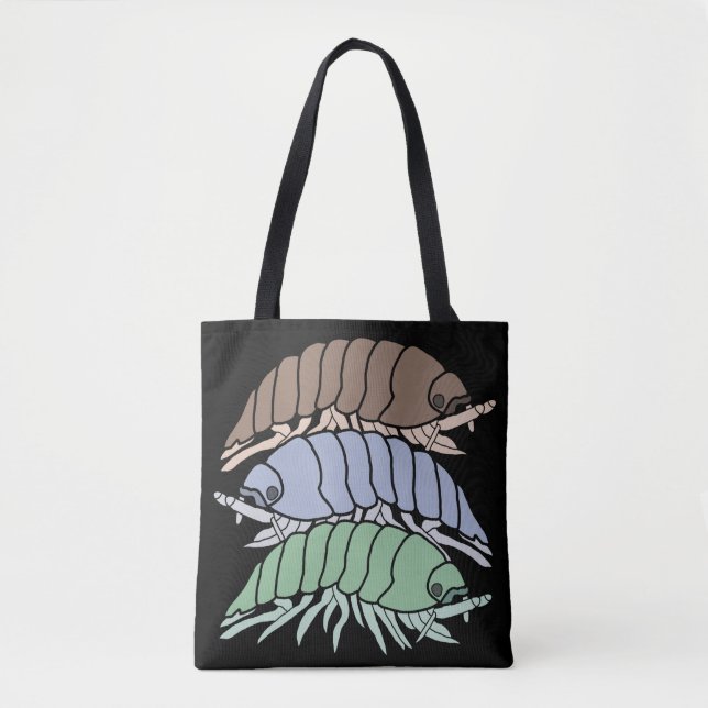 All-Over Tote - 3 Pill Bugs (svart) Tygkasse (Framsida)