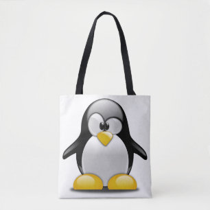 All över - trycktotot hänger lös. Penguin. Tygkasse