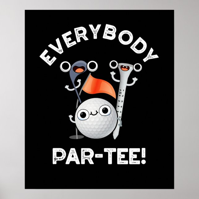 All Par-tee Funny Golf Pun Mörk BG Poster (Framsidan)