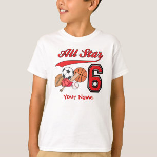 All personlig för födelsedag för stjärnasport6 t shirt
