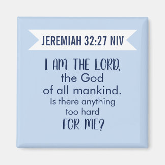 All Powerful God Bible Verse Pastel Blue Faith Magnet