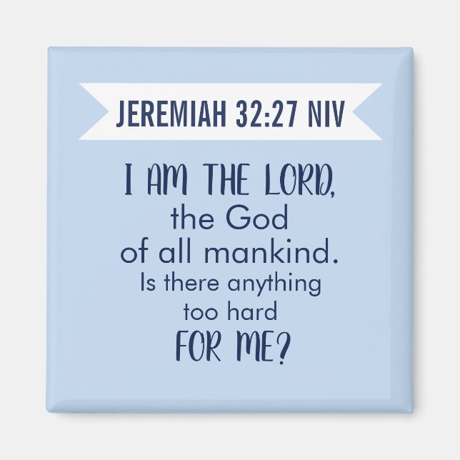 All Powerful God Bible Verse Pastel Blue Faith Magnet (Framsidan)