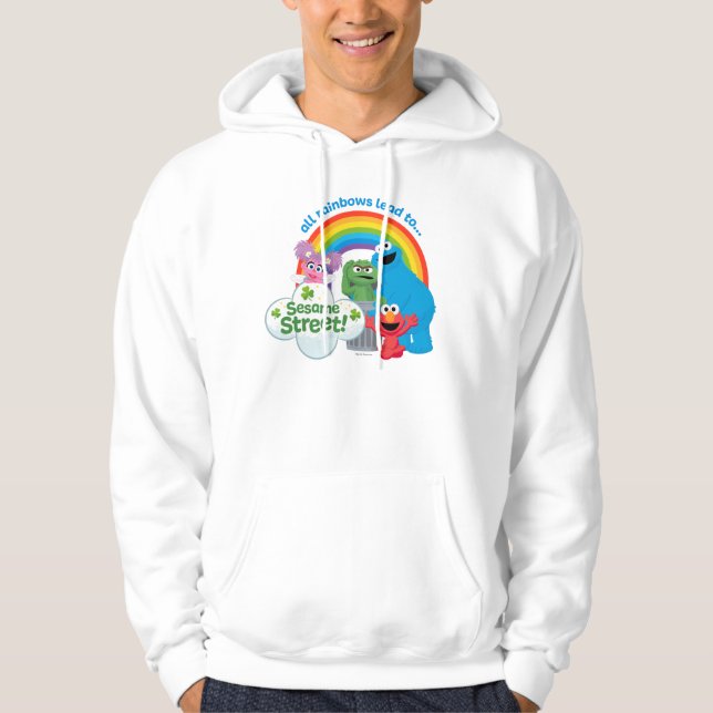 All Rainbows Lead till Sesame Street Hoodie (Framsida)