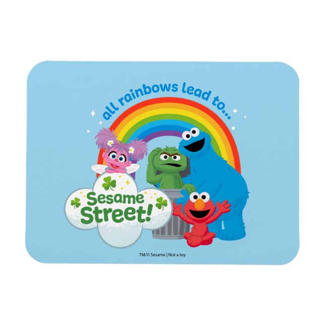 All Rainbows Lead till Sesame Street Magnet (Horisontell)