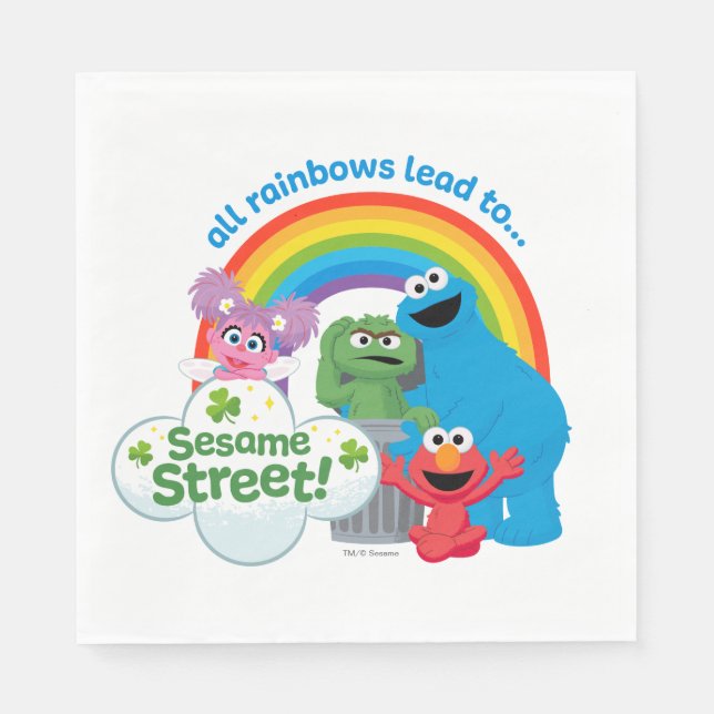 All Rainbows Lead till Sesame Street Pappersservett (Framsidan)
