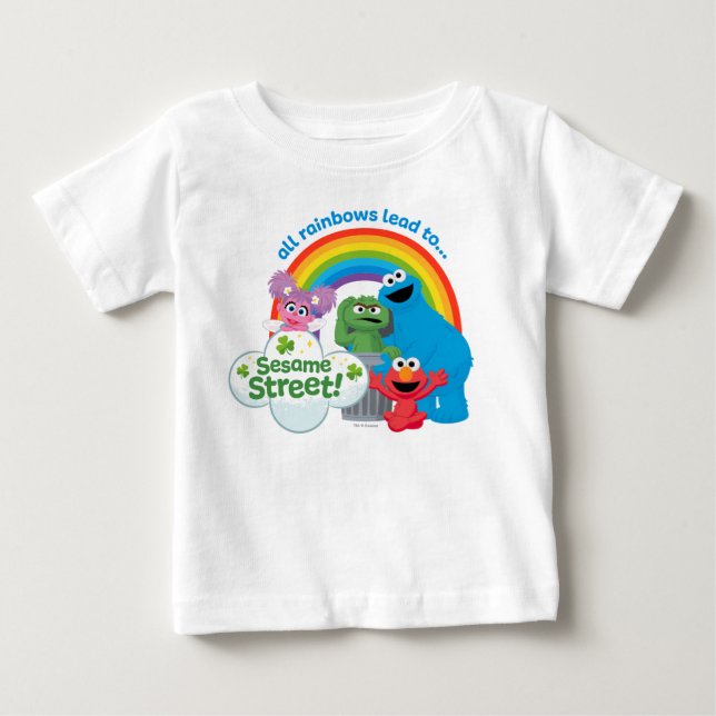 All Rainbows Lead till Sesame Street T Shirt (Framsida)