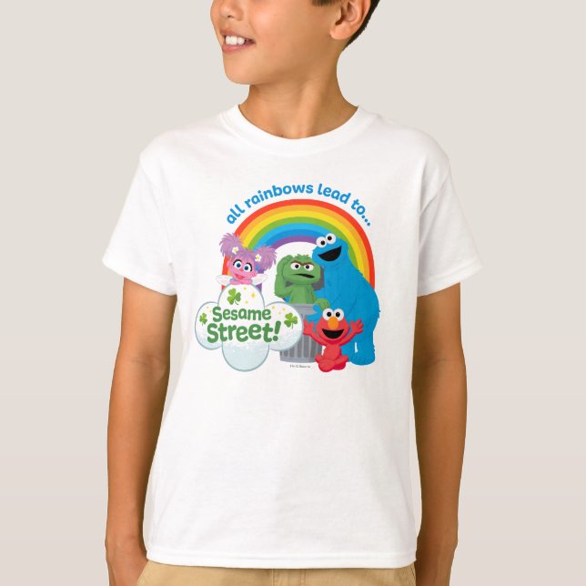 All Rainbows Lead till Sesame Street T Shirt (Framsida)