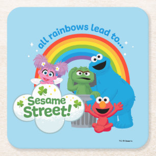 All Rainbows Lead till Sesame Street Underlägg Papper Kvadrat