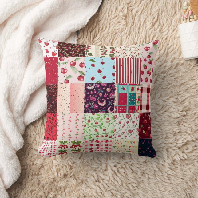 All Red Cherry CvärmeQuilt Mönster 2025 Kudde (Filt)