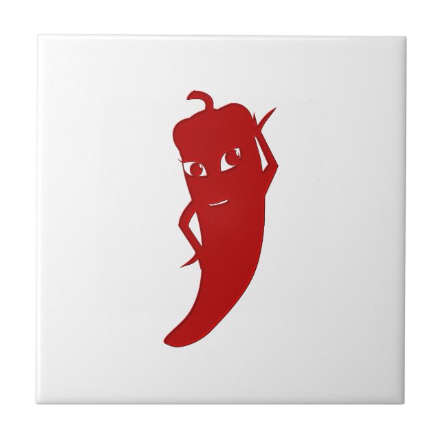 All Red Hett Pepper Diva Kakelplatta (Framsidan)