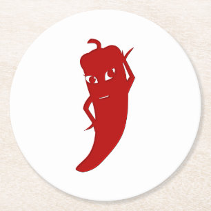 All Red Hett Pepper Diva Underlägg Papper Rund