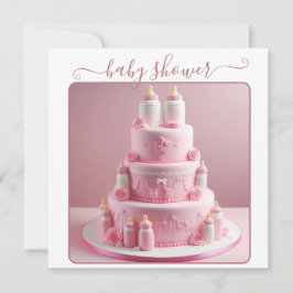 ALL ROSA BABY SHOWER CAKE MED BABY FLASKOR INBJUDNINGAR
