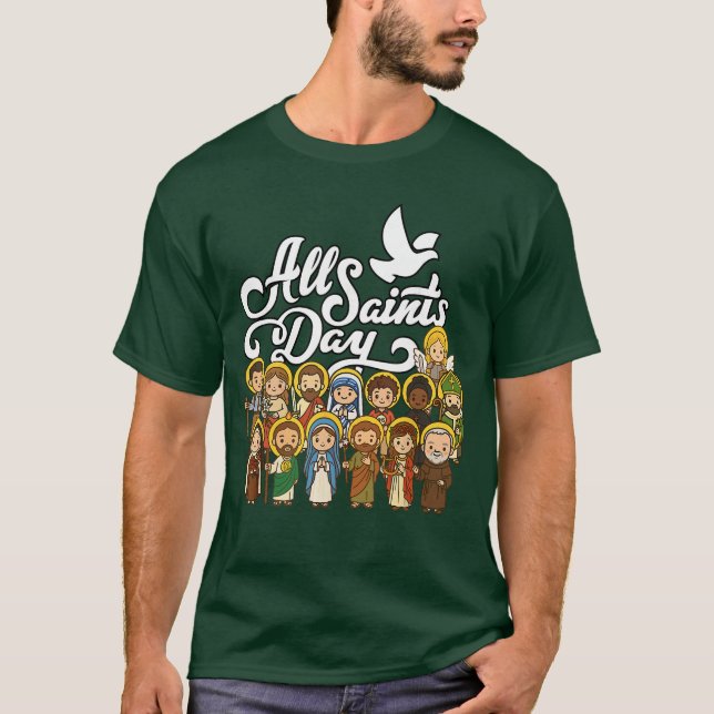 All Saints Day Catholic St Joseph Mary Therese Mic T Shirt (Framsida)