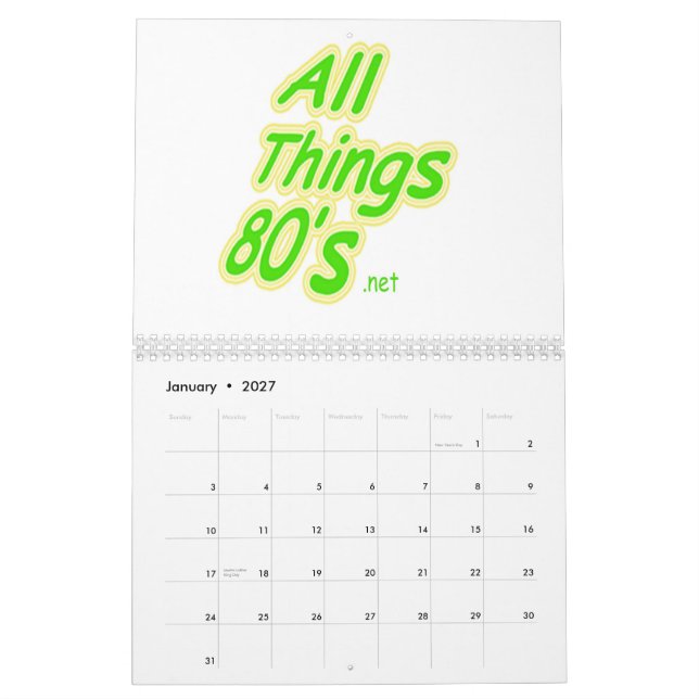 All sak80-tal Calandar Kalender (Jan 2027)