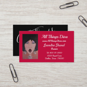 "All Sak Diva" African American Diva Visitkort