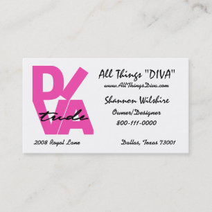 "All Sak Diva" Visitkort
