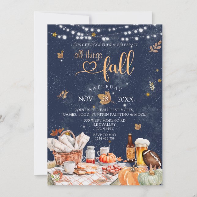All Sak Fall Harvest Festival Pumpkin Party Inbjudningar (Framsida)