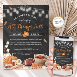 All Sak-inbjudan till Fall Party Inbjudningar