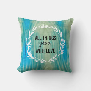 All Sak som odlas med Kärlek Shibori Plant Quote Kudde