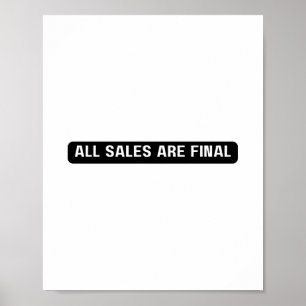 All Sales Final Sign, Tabletop Signage, Store Poster