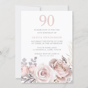 All Seasons Dusty Rose & Blush 90-årsfirande Inbjudningar