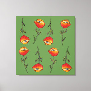 All Seed Poppy Flower Art-utskrift Canvastryck