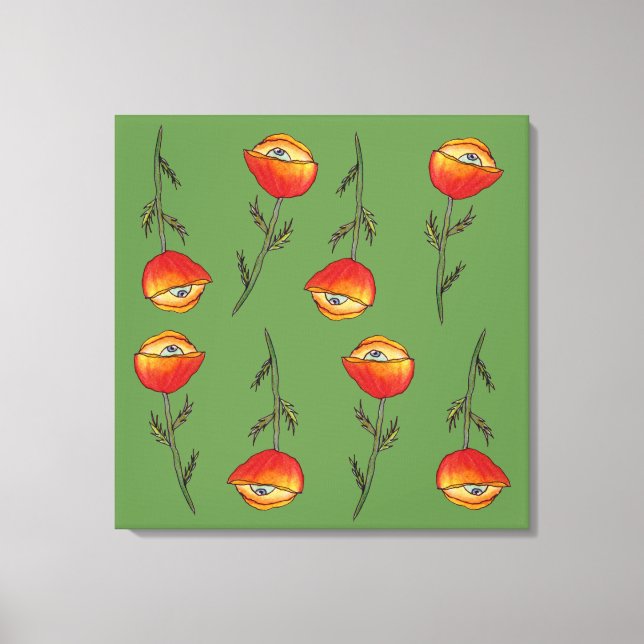 All Seed Poppy Flower Art-utskrift Canvastryck (Framsida)