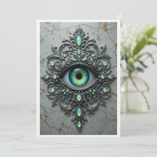 All Seeing Eye Brooch Card Tack Kort (Stående Fram)