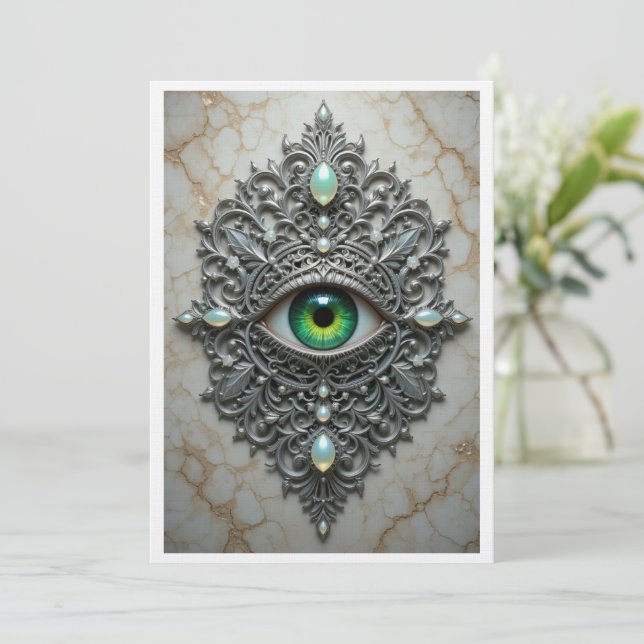 All Seeing Eye Brooch Card Tack Kort (Stående Fram)