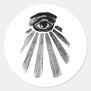 All Seeing Öga Mason Runt Klistermärke
