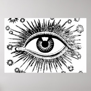 All seende Mystic ockult ögonglobhypnos för öga Poster