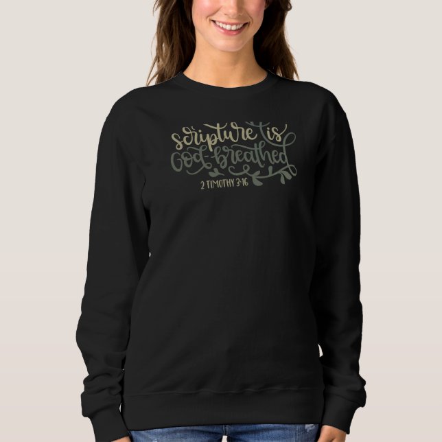 All Skrift är Guds andedragna Bibelvers T Shirt (Framsida)