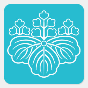 All skuggad paulownia med blom 5&3 fyrkantigt klistermärke