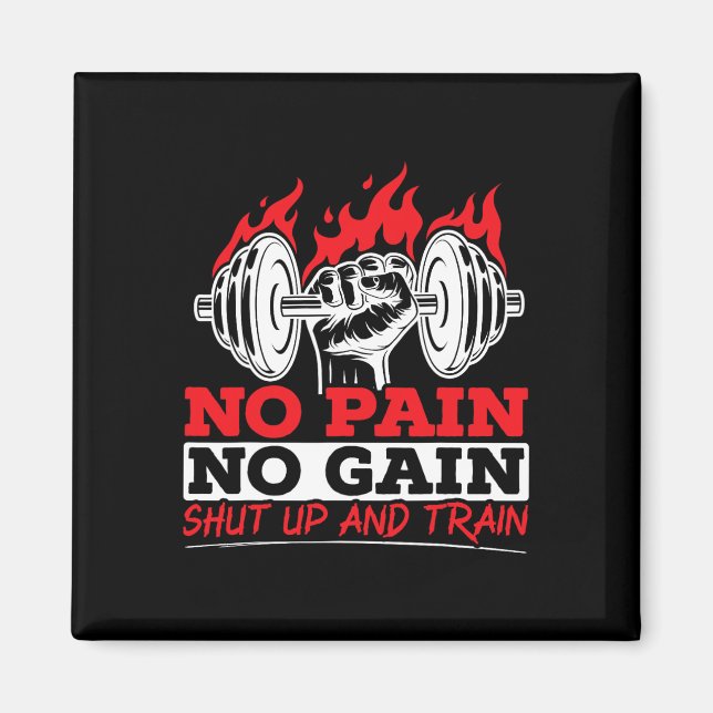 All Smärta Inga Vinningar Gym Tyngdlyftning Bodybu Magnet (Framsidan)