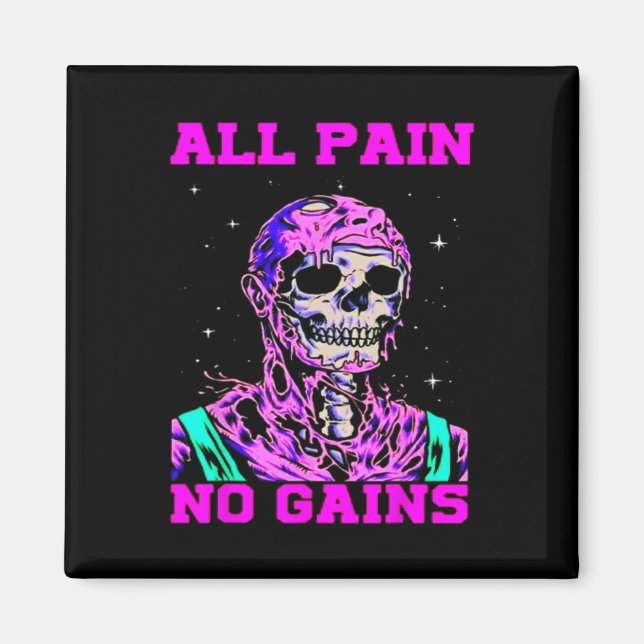 All Smärta Ingen Vinst Fitness Tyngdlyftning Bodyb Magnet (Framsidan)