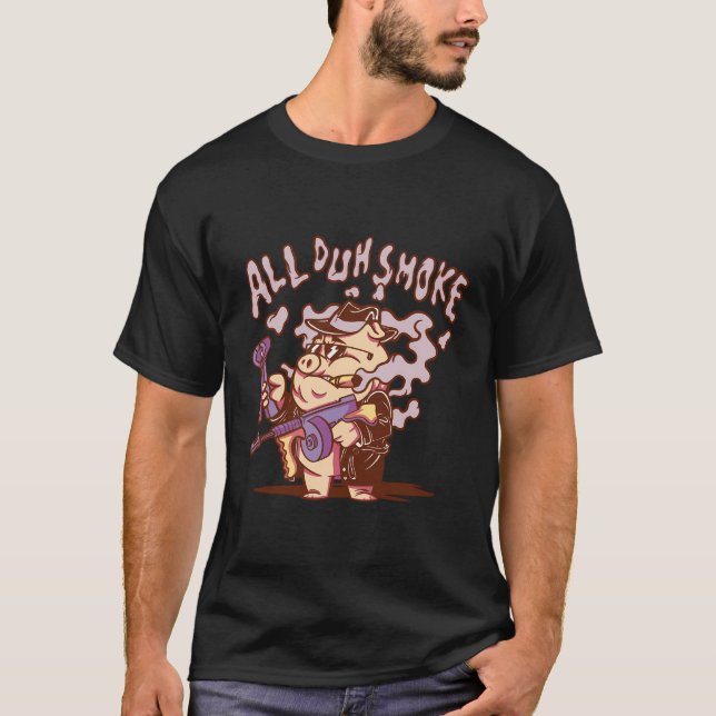 All Smoke Gris-funny Rökning T Shirt (Framsida)