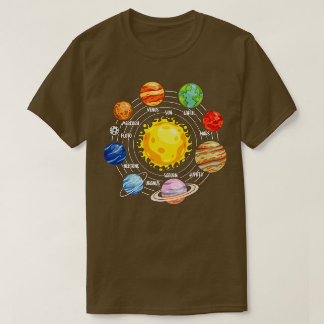 All Solar Systems Planets Astronaut Science Space  T Shirt (Design framsida)