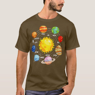 All Solar Systems Planets Astronaut Science Space T Shirt