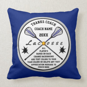 All spelares Namn Lacrosse Coach ger Färg Kudde