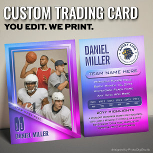 All Sport Anpassad Trading Card, Neon Chrome Stål