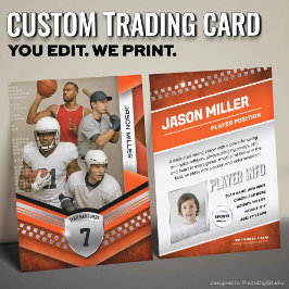 All Sport Anpassad Trading Card, Orange Elite Spor