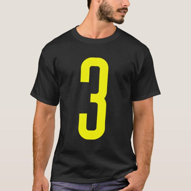 All Sportfantast Favorite-Gult nummer 3 Jersey T Shirt (Framsida)