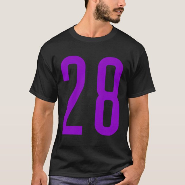 All Sportfantast Favorite Lila nummer #28 Jersey T Shirt (Framsida)